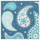 Paisley Pattern Blauwgroen Blue Turquoise Stof (Close Up)