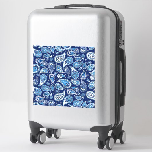 Paisley Pattern - Blue and Silver Sticker (Koffer)