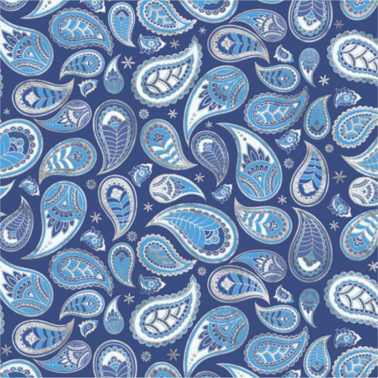 Paisley Pattern - Blue and Silver Sticker (Voorkant)