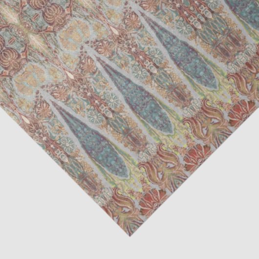 Paisley Pattern Blue Red Grey Decoupage Tissuepapier (Detail)