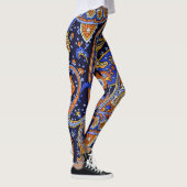 Paisley Pattern  Blue Retro Leggings (Rechts)