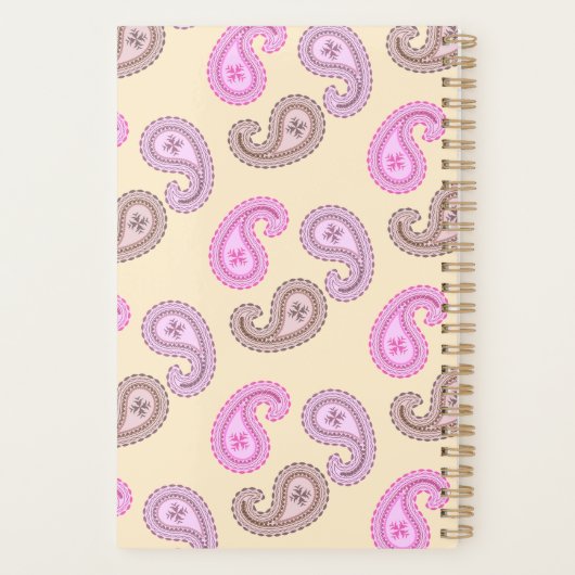 Paisley Pattern Boho Small Size Planner (Achterkant)