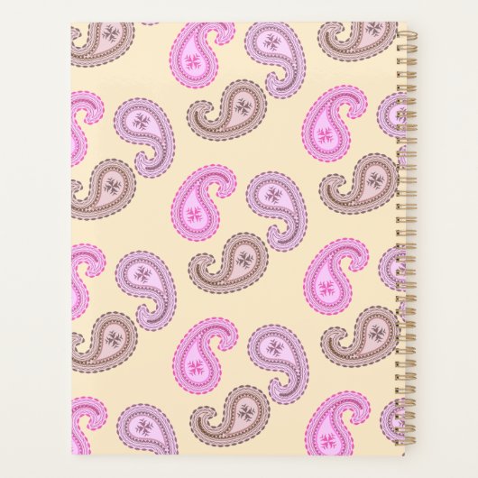 Paisley Pattern Boho Standard Size Planner (Achterkant)