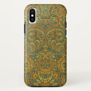 Paisley Pattern Brown 7 Green Tones iPhone X Hoesje