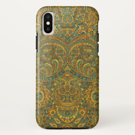 Paisley Pattern Brown 7 Green Tones Case-Mate iPhone Case (Achterkant)