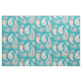 Paisley Pattern Coral Blauwgroen Grey Stof (Fat Quarter)