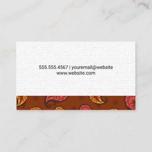Paisley Pattern | Dot Pattern Visitekaartje (Achterkant)