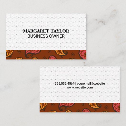 Paisley Pattern | Dot Pattern Visitekaartje (Voorkant / Achterkant)