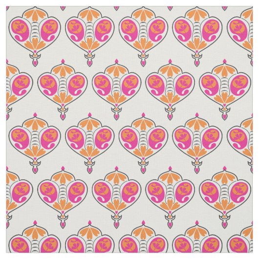 Paisley Pattern Fabric | Roze Paisley Print Stof (Swatch)