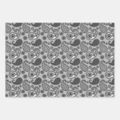 Paisley Pattern, Fuchsia Pink en Grey Inpakpapier Vel (Voorkant 3)