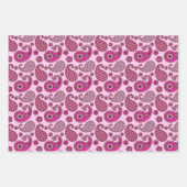 Paisley Pattern, Fuchsia Pink en Grey Inpakpapier Vel (Voorkant)