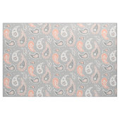 Paisley Pattern Gray and Coral Stof (Fat Quarter)