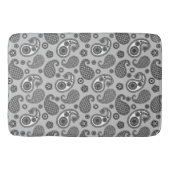 Paisley Pattern, Grey, Black and White Badmat (Voorkant)