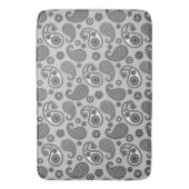 Paisley Pattern, Grey, Black and White Badmat (Voorkant Verticaal)