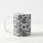 Paisley Pattern, Grey, Black and White Koffiemok (Links)