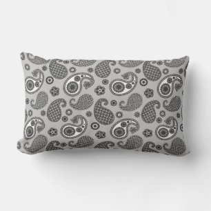 Paisley Pattern, Grey, Black and White   Kussen