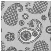 Paisley Pattern, Grey, Black and White Stof (Close Up)