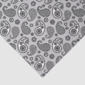 Paisley Pattern, Grey, Black and White Tissuepapier (Detail)