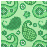 Paisley Pattern, Jade and Emerald Green Stof (Close Up)