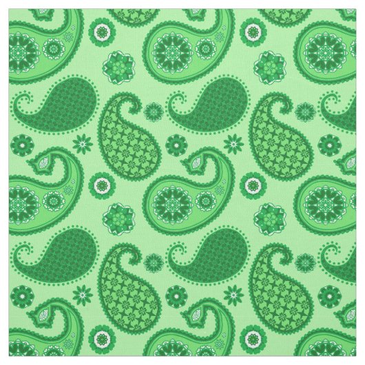 Paisley Pattern, Jade and Emerald Green Stof (Swatch)