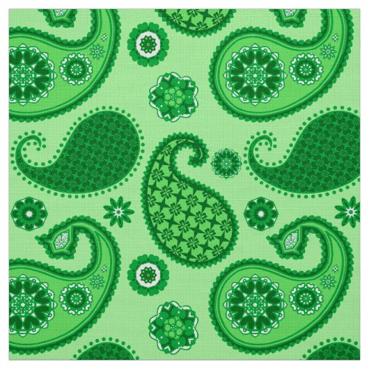 Paisley Pattern, Jade and Emerald Green Stof (Swatch)