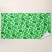 Paisley Pattern, Jade and Emerald Green Strandlaken (Voorkant)