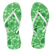 Paisley Pattern, Jade and Emerald Green Teenslippers (Voetbed)
