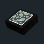 Paisley Pattern Keepomwille Jewelry Cadeaudoosje<br><div class="desc">Een  blauw en marinespiegelkever of juwelidoosje cadeau voor haar. Verlakte houten doos met decoratief keramisch deksel.</div>