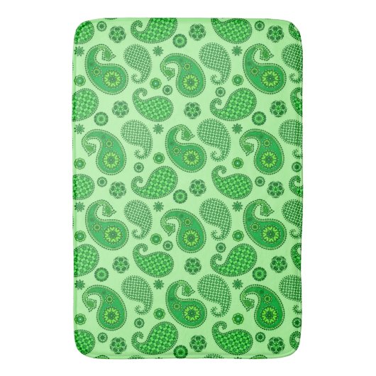 Paisley Pattern, Limoen and Emerald Green Badmat (Voorkant Verticaal)