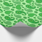 Paisley Pattern, Limoen and Emerald Green Cadeaupapier (Hoek)