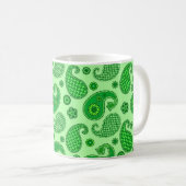 Paisley Pattern, Limoen and Emerald Green Coffee M Koffiemok (Voorkant rechts)