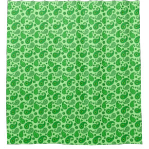 Paisley Pattern, Limoen and Emerald Green Douchegordijn
