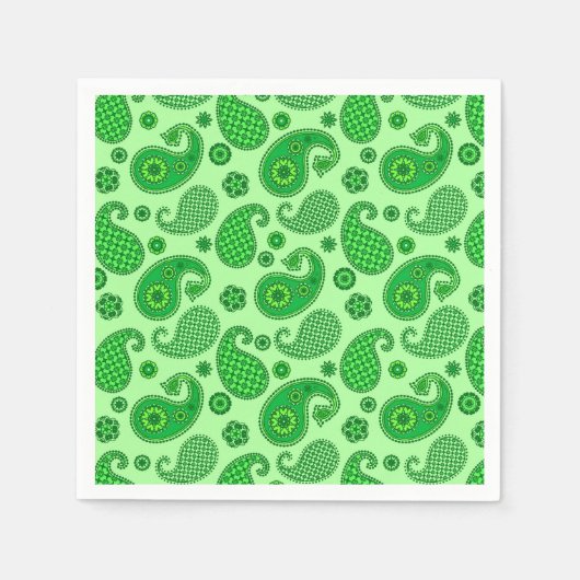 Paisley Pattern, Limoen and Emerald Green Servet (Voorkant)