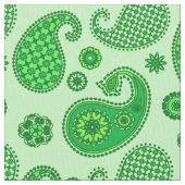 Paisley Pattern, Limoen and Emerald Green Stof (Close Up)