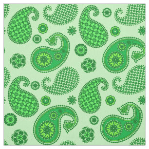 Paisley Pattern, Limoen and Emerald Green Stof