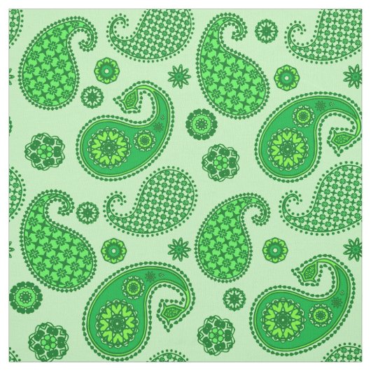 Paisley Pattern, Limoen and Emerald Green Stof (Swatch)