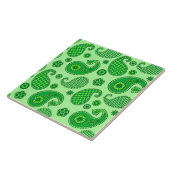Paisley Pattern, Limoen and Emerald Green Tegeltje (Zijkant)