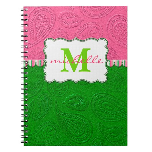Paisley Pattern Monogram Notitieboek (Voorkant)