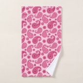 Paisley Pattern, Pastel Coral Pink and Fuchsia Bad Handdoek (Handdoek)