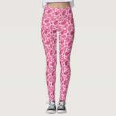 Paisley Pattern, Pastel Coral Pink and Fuchsia Leggings (Voorkant)