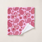 Paisley Pattern, Peppermint Pink and White Bad Handdoek (Wasdoekje)