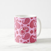 Paisley Pattern, Peppermint Pink and White Koffiemok (Voorkant rechts)