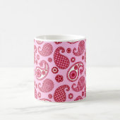 Paisley Pattern, Peppermint Pink and White Koffiemok (Center)