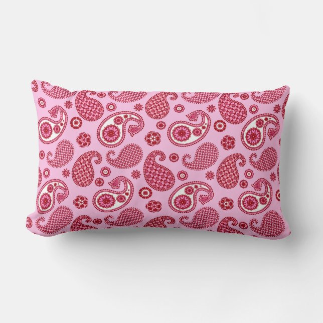 Paisley Pattern, Peppermint Pink and White Kussen (Voorkant)