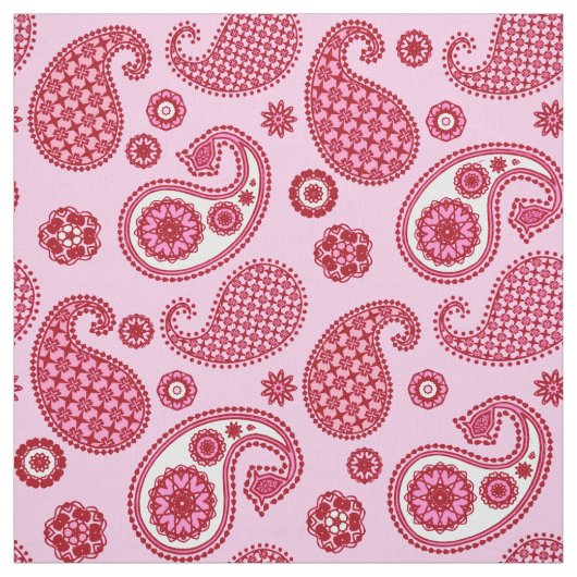Paisley Pattern, Peppermint Pink and White Stof (Swatch)