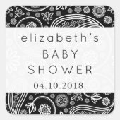 Paisley Pattern, Persian Paisley, Baby shower Vierkante Sticker (Voorkant)