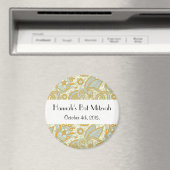 Paisley Pattern, Persian Paisley, Bat Mitzvah Magneet (Insitu (Vaatwasser))