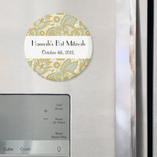 Paisley Pattern, Persian Paisley, Bat Mitzvah Magneet (Insitu (Koelkast))