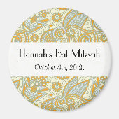 Paisley Pattern, Persian Paisley, Bat Mitzvah Magneet (Voorkant)