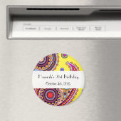 Paisley Pattern, Persian Paisley, Birthday Party Magneet (Insitu (Vaatwasser))